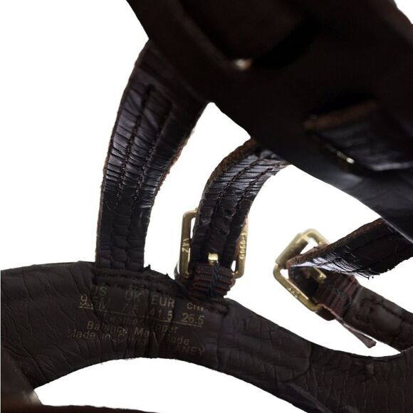 Franco Sarto Leather Double Buckle Straps Sandal‎ Women's Heels 9.5M Gladiator - Picture 11 of 14